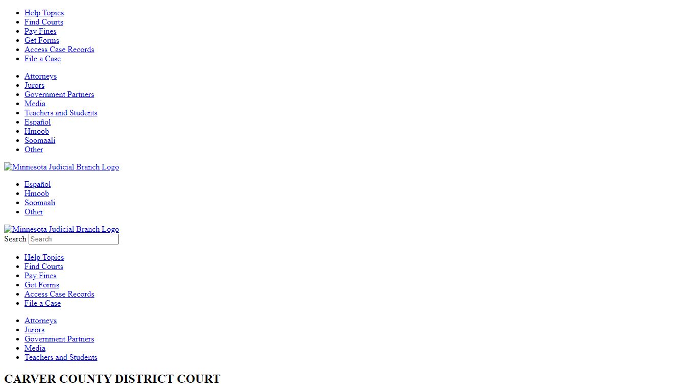 Minnesota Judicial Branch - Carver County District Court